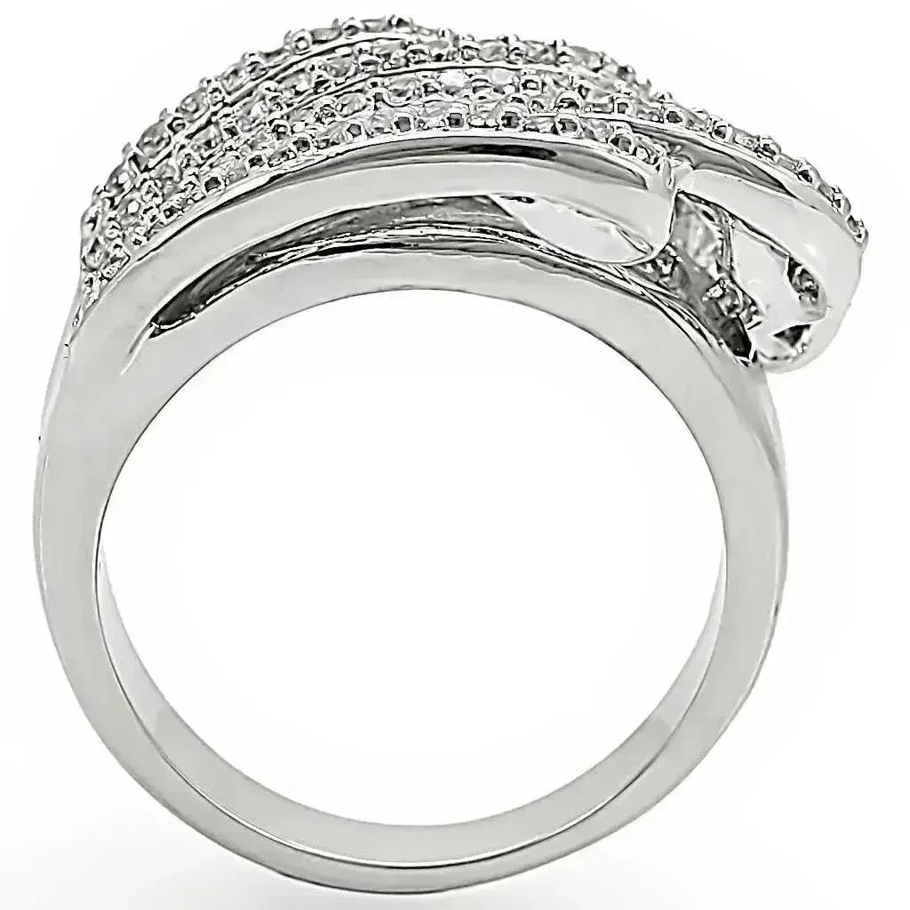 1W018 Rhodium Brass Ring – AAA CZ Stone (9.20g) | Hypoallergenic