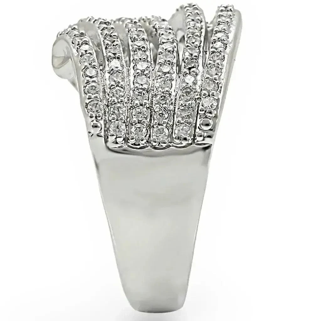 1W018 Rhodium Brass Ring – AAA CZ Stone (9.20g) | Hypoallergenic