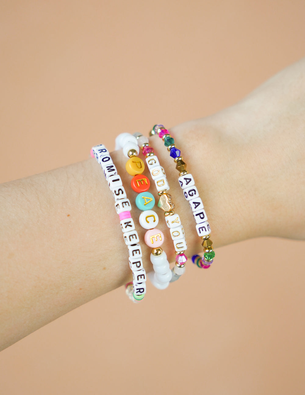 elegant agape letter bracelet silver design