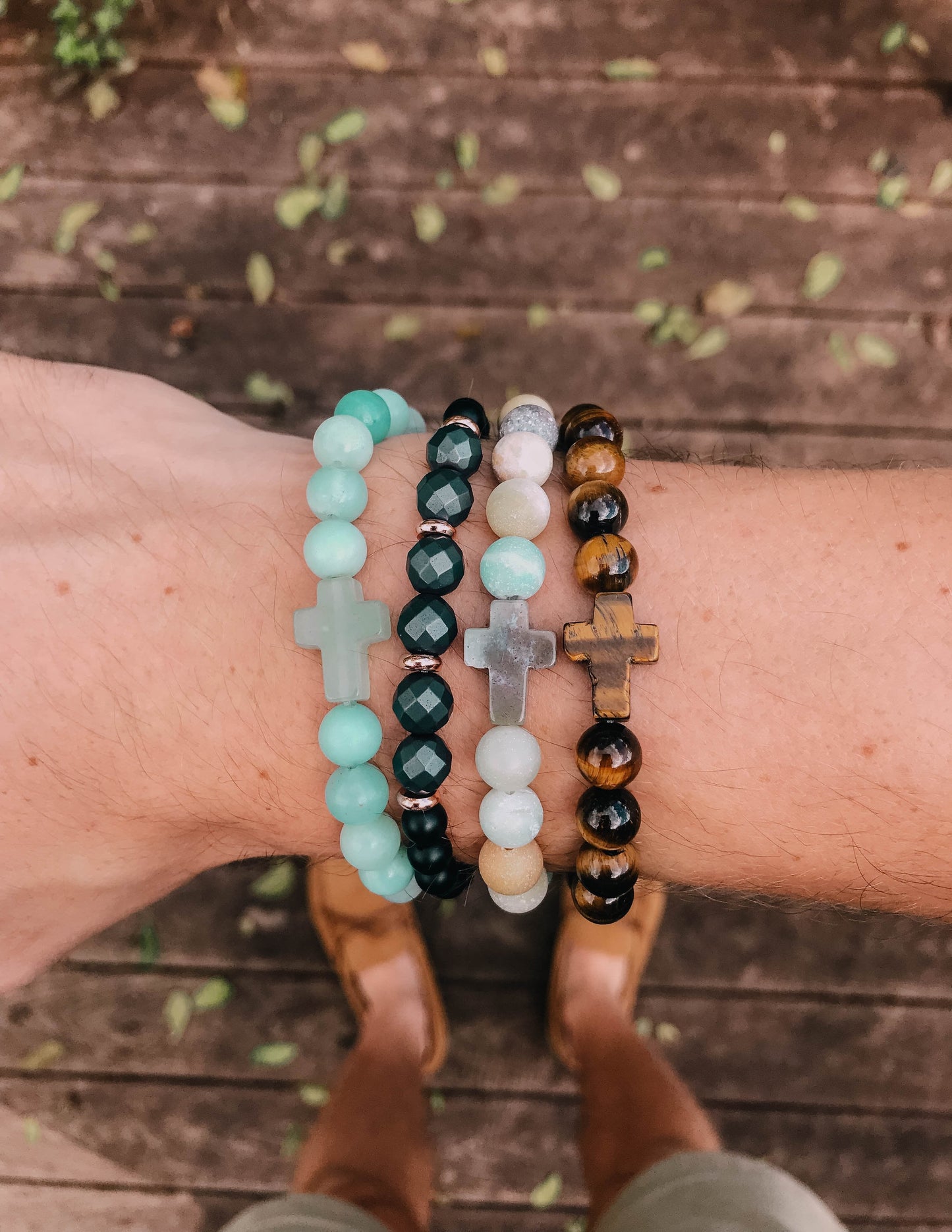 Amazonite Cross Healing Stone Jewelry with Spiritual Meaning