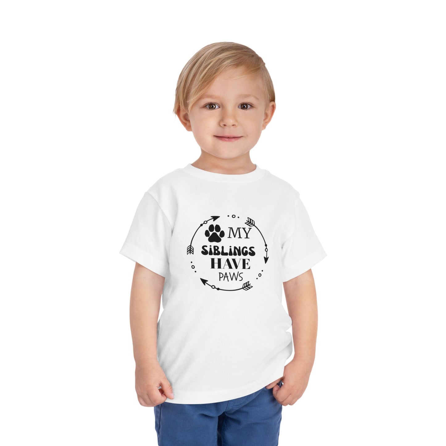 Adorable Toddler Short Sleeve Tee - "My Siblings Have Paws" Pet Lover Gift, Dog/Cat Family Shirt, Cute Kids Apparel for Pet Lovers, [...]