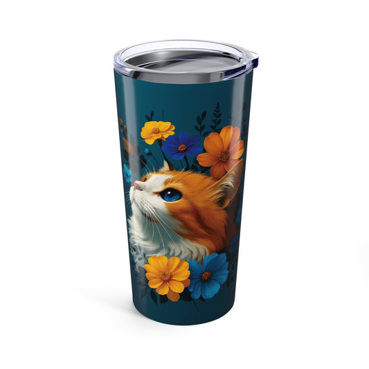 Cat Floral Tumbler