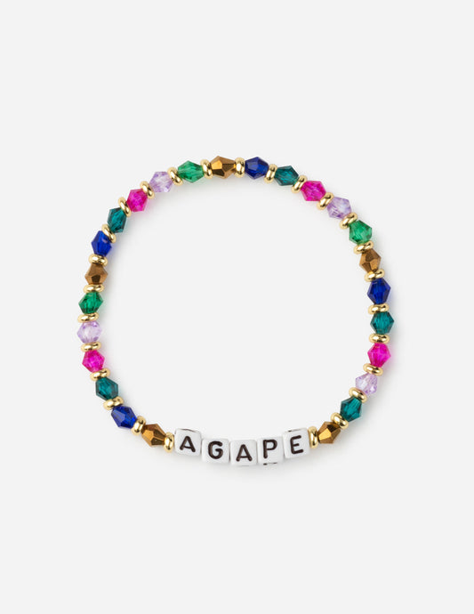 elegant agape letter bracelet silver design