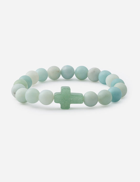 Amazonite Cross Healing Stone Jewelry with Spiritual Meaning