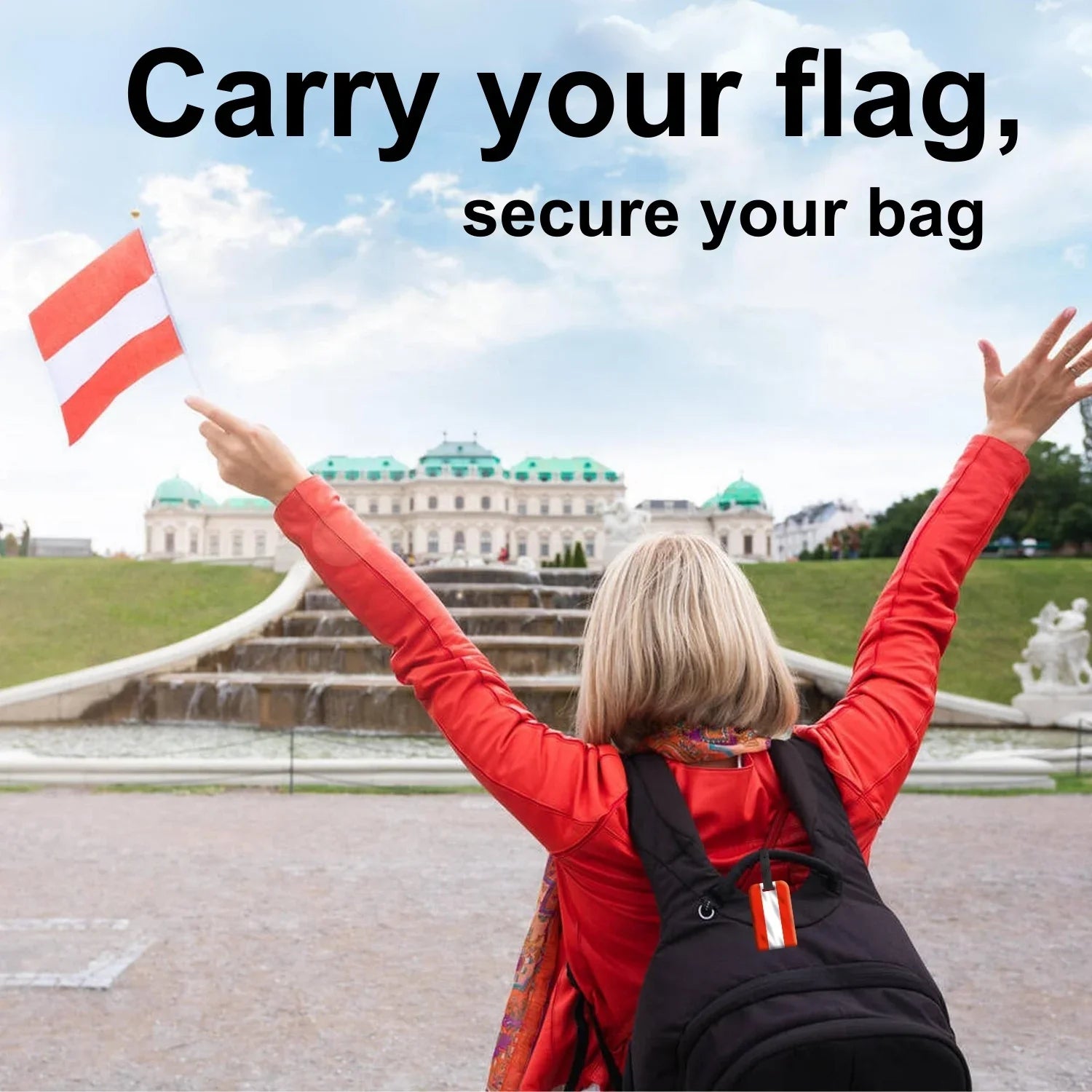 Smart Bag Security Tag - Austria Flag [Pack 2]-2