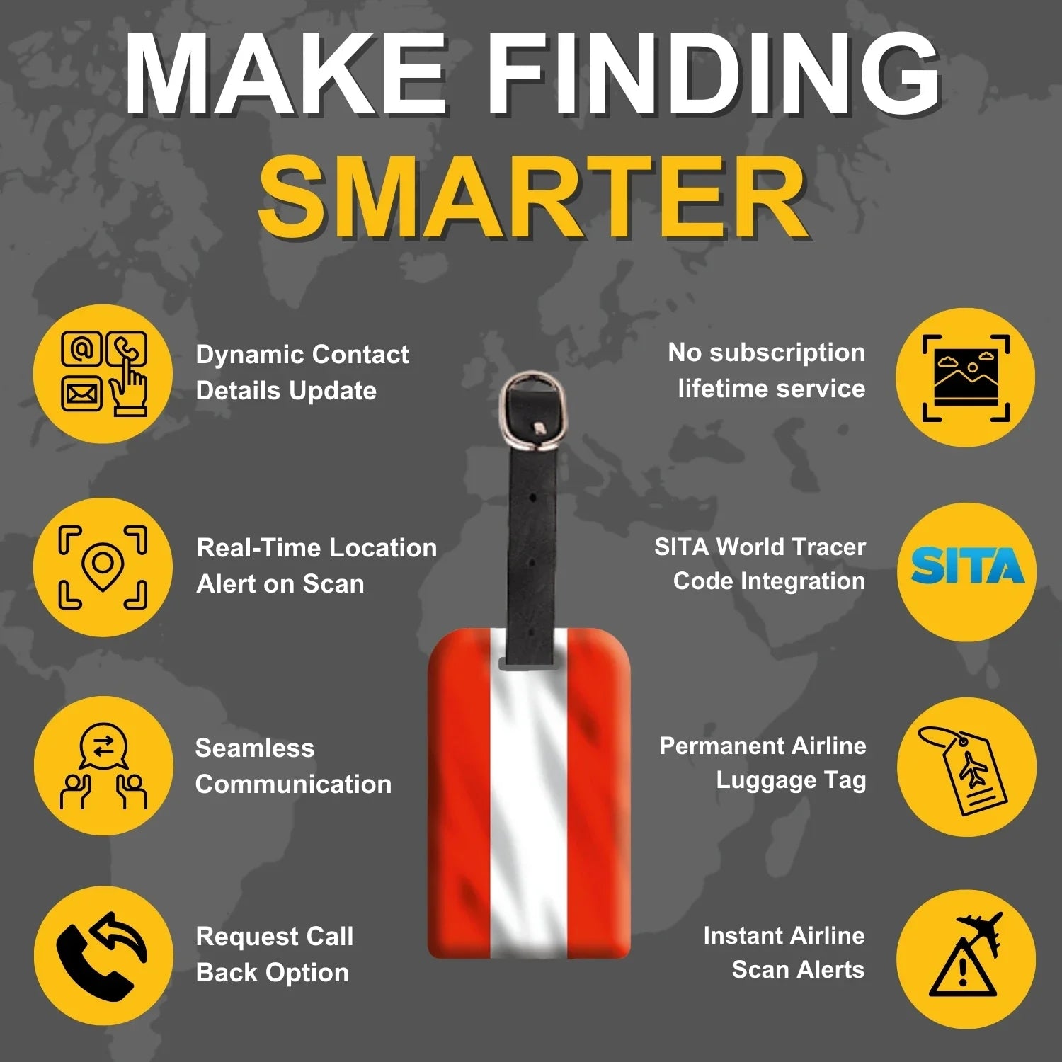 Smart Bag Security Tag - Austria Flag [Pack 2]-3