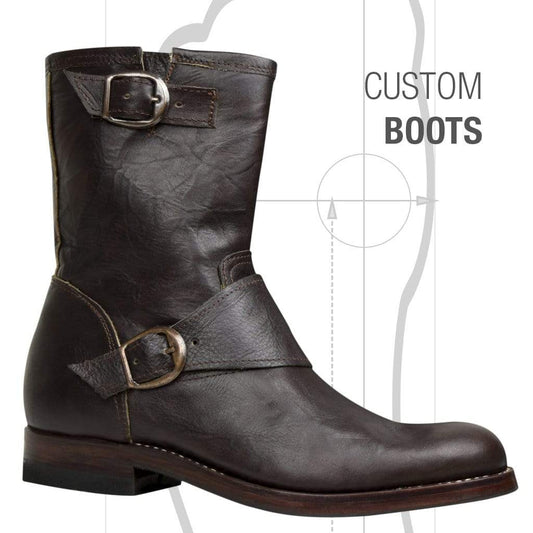 Leather custom biker boots for streetwear fashion