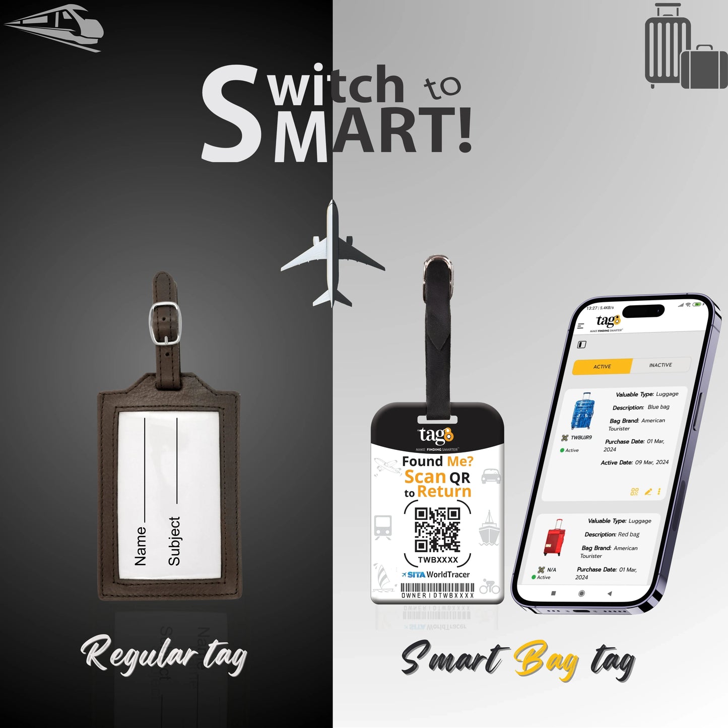 Smart Bag Security Tag - Germany Flag [Pack 2]-1